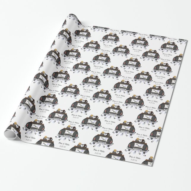 Mr. & Mr. Personalized Gay Wedding Gift Wrap (Unrolled)