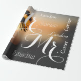 Personalised Wedding Day Names Wrapping Paper / Mr & Mrs / Mr