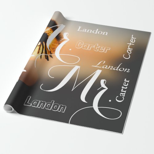 Mr  Mr Summer Scene Personalized Names Wrapping Paper