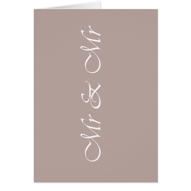 Mr & Mr Typography Beige Cards (Front)