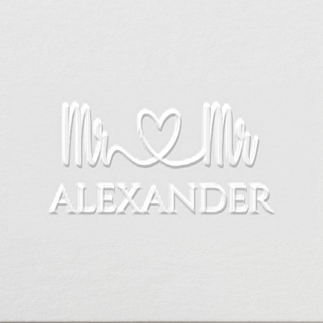 Mr & Mr Wedding Couple Name Embosser (Design)