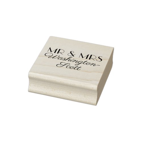 Mr  Mrs 1or2 Row Hyphenated Longer Names Wedding  Rubber Stamp