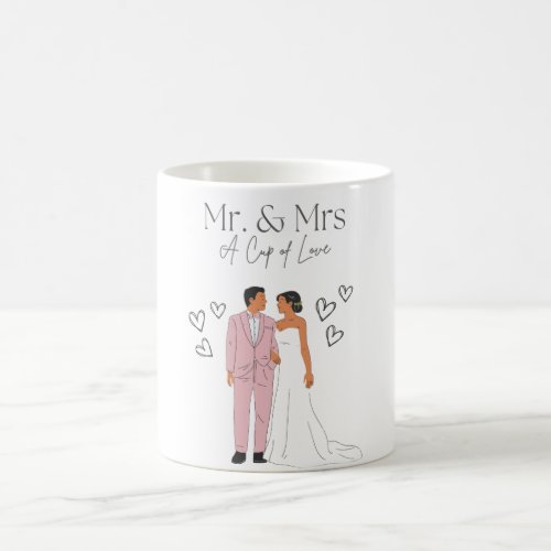 Mr  Mrs A Cup Of Love Wedding Couple Inspired Mug