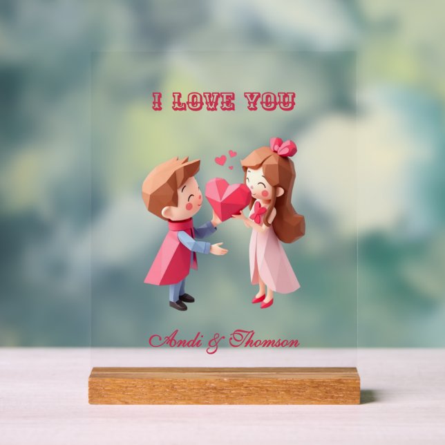 Mr. & Mrs. | A Love Story Personalizes Acrylic Sign (Neutral)