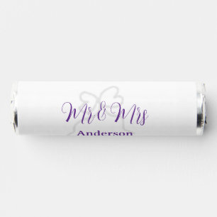 Mr & Mrs add family name date year wedding bow Breath Savers® Mints