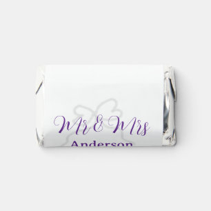 Mr & Mrs add family name date year wedding bow Hershey's Miniatures