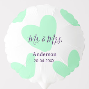 Mr & Mrs add family name date year wedding favor Balloon