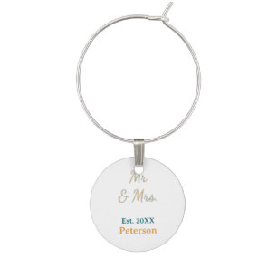 Mr & Mrs add family name date year wedding favor g