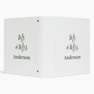 Mr & Mrs add family name date year wedding favor g 3 Ring Binder