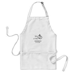 Mr & Mrs add family name date year wedding favor g Adult Apron