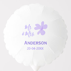 Mr & Mrs add family name date year wedding favor g Balloon