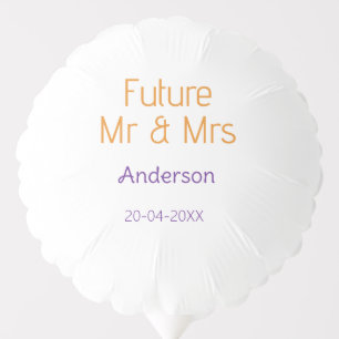 Mr & Mrs add family name date year wedding favor g Balloon