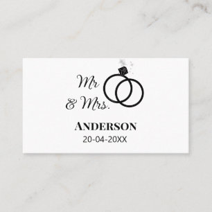 Mr & Mrs add family name date year wedding favor g Business Card