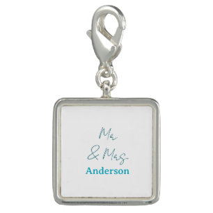 Mr & Mrs add family name date year wedding favor g Charm