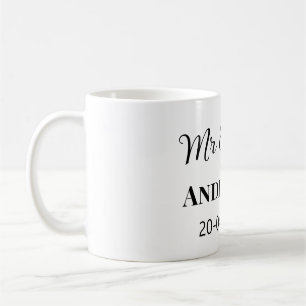 Mr & Mrs add family name date year wedding favor g Coffee Mug