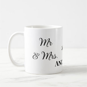 Mr & Mrs add family name date year wedding favor g Coffee Mug
