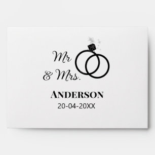 Mr & Mrs add family name date year wedding favor g Envelope