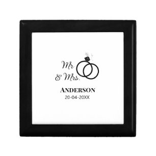 Mr & Mrs add family name date year wedding favor g Gift Box