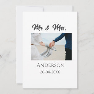 Mr & Mrs add family name date year wedding favor g Invitation