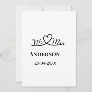 Mr & Mrs add family name date year wedding favor g Invitation
