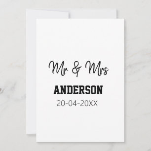 Mr & Mrs add family name date year wedding favor g Invitation