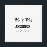 Mr & Mrs add family name date year wedding favor g Magnet<br><div class="desc">design</div>