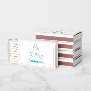 Mr & Mrs add family name date year wedding favor g Matchboxes