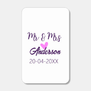 Mr & Mrs add family name date year wedding favor g Matchboxes