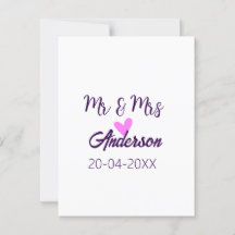 Mr & Mrs add family name date year wedding favor g
