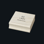 Mr & Mrs add family name date year wedding favor g Rubber Stamp<br><div class="desc">design</div>