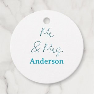 Mr & Mrs add family name date year wedding favor g Tags