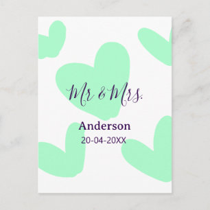 Mr & Mrs add family name date year wedding favor Postcard