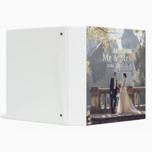Mr & Mrs add family name photo date wedding family 3 Ring Binder