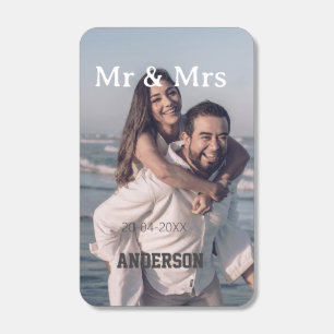 Mr & Mrs add family name photo date wedding family Matchboxes