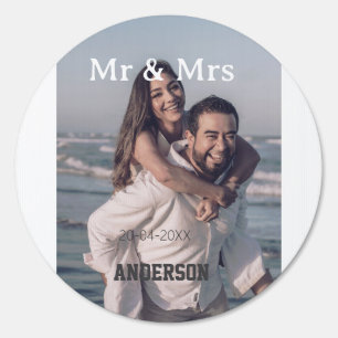 Mr & Mrs add family name photo date wedding family Sign