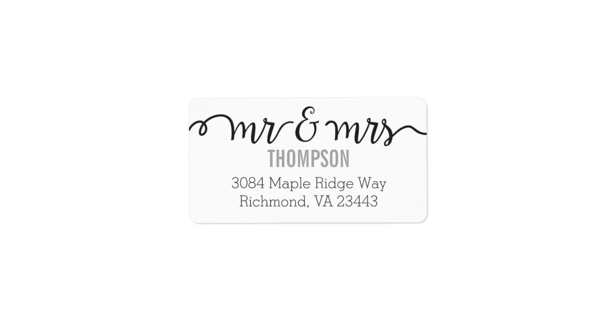 Mr & Mrs Address Labels Zazzle
