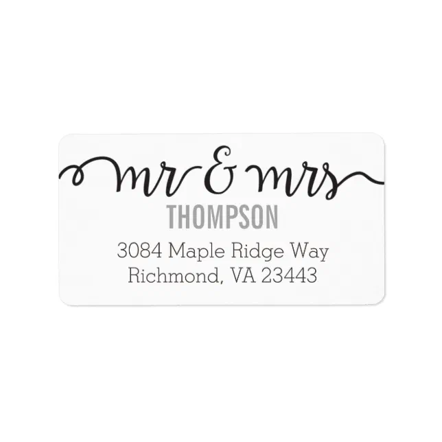 Mr & Mrs Address Labels Zazzle