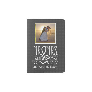 Mr Mrs Ampersand Custom Wedding Photo Honeymoon Passport Holder