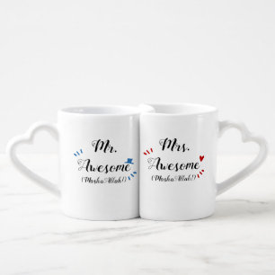 Mr & Mrs Awesome MashaAllah (customizable!) Coffee Mug Set