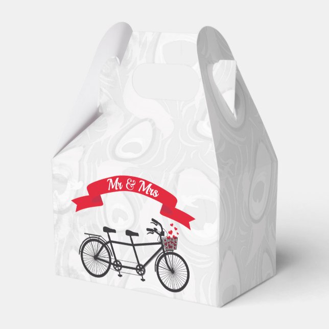 Mr. & Mrs. Bicycle Wedding Favor Box (Back Side)
