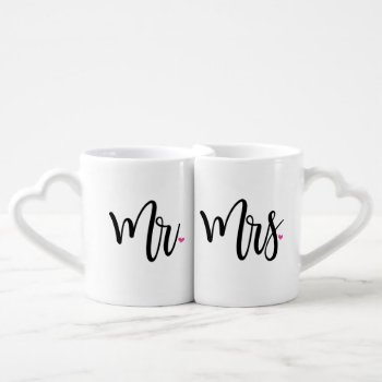 Mr. & Mrs. Black Script Couples Mug by PinkMoonDesigns at Zazzle