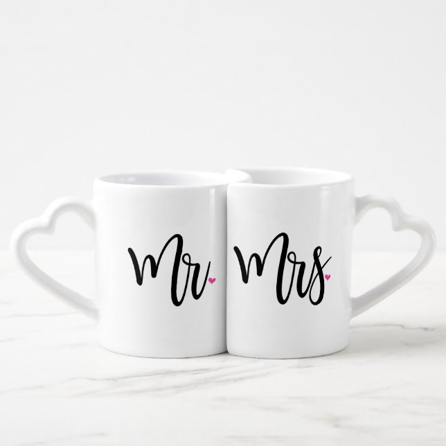 Mr. & Mrs. Black Script Couples Mug (Front Nesting)