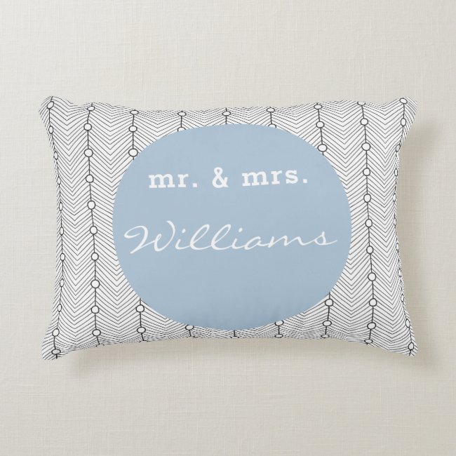 Mr. & Mrs. - Black & White Wedding Accent Pillow