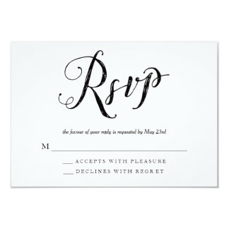 Mr & Mrs Black & White Wedding RSVP Response Cards