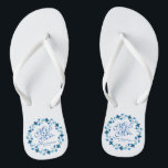 Mr. & Mrs. Blue Floral Wedding Flip Flops<br><div class="desc">For further customization,  please click the "Customize" button and use our design tool to modify this template. If the options are available,  you may change text and image by simply clicking on "Edit/Remove Text or Image Here" and add your own. Designed by Sketchepedia / Freepik.</div>