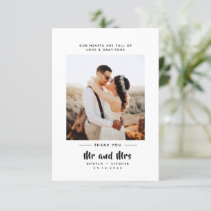 Mr & Mrs Bold Script Wedding Thank You Card