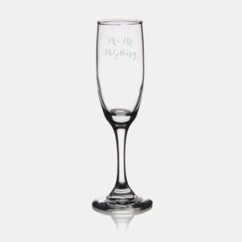 Mr Mrs Bridal couple wedding day shower Champagne Flute