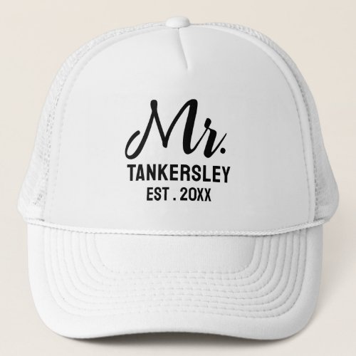 Mr Mrs Bridal Party Wedding day Custom Trucker Hat