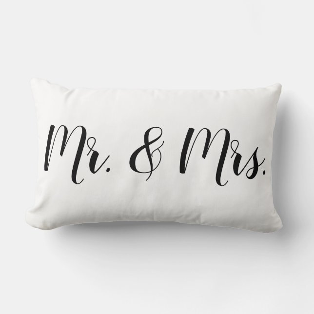 Mr. & Mrs. Bride And Groom Wedding Gift Lumbar Pillow (Front)
