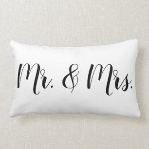 Mr. & Mrs. Bride And Groom Wedding Gift Lumbar Pillow